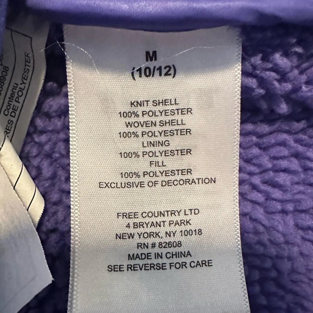 Free Country - Girl’s Purple Puffer/Knit Vest - Size M